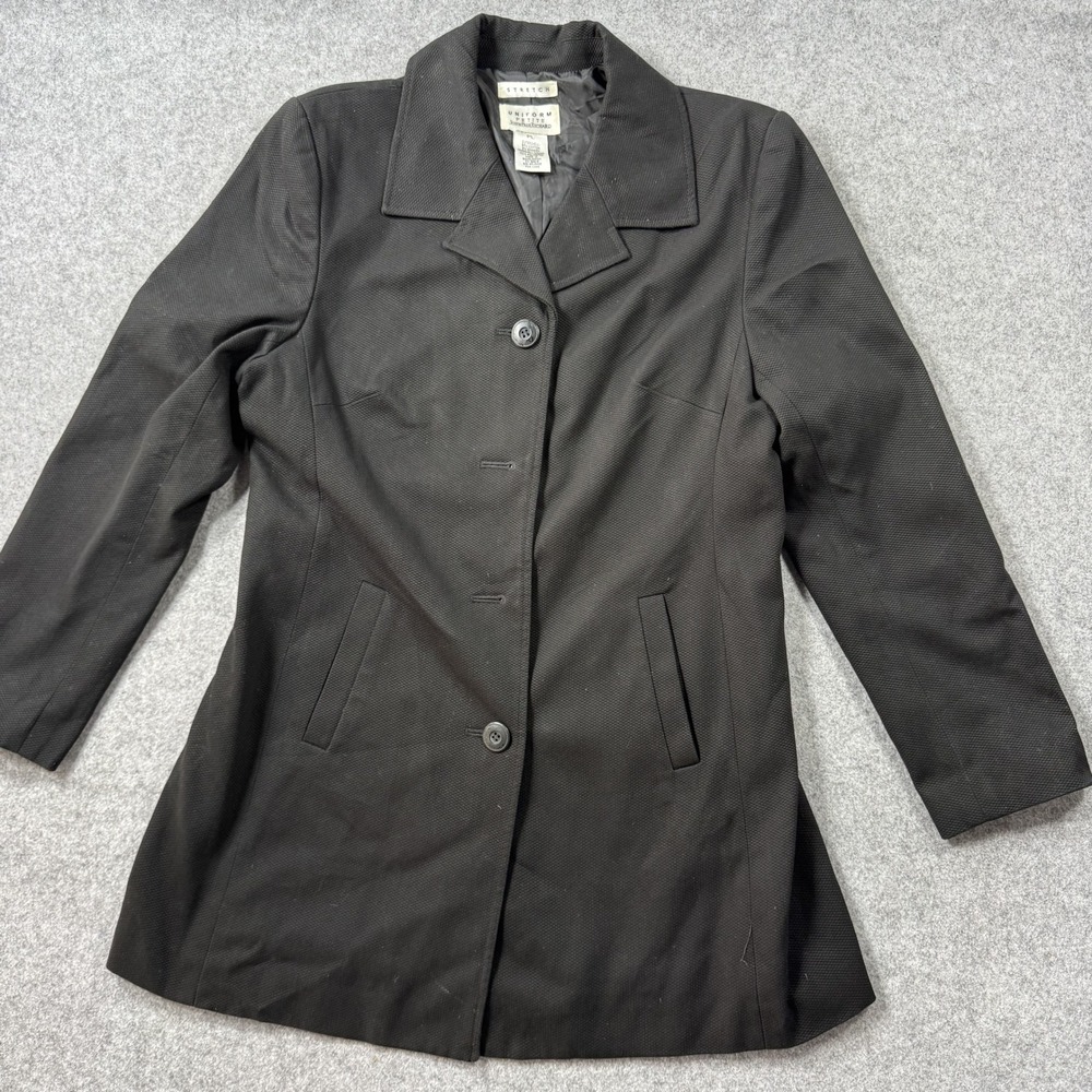 John Paul Richard Uniform Petite Blazer Coat PL Black Textured Stretch Cotton